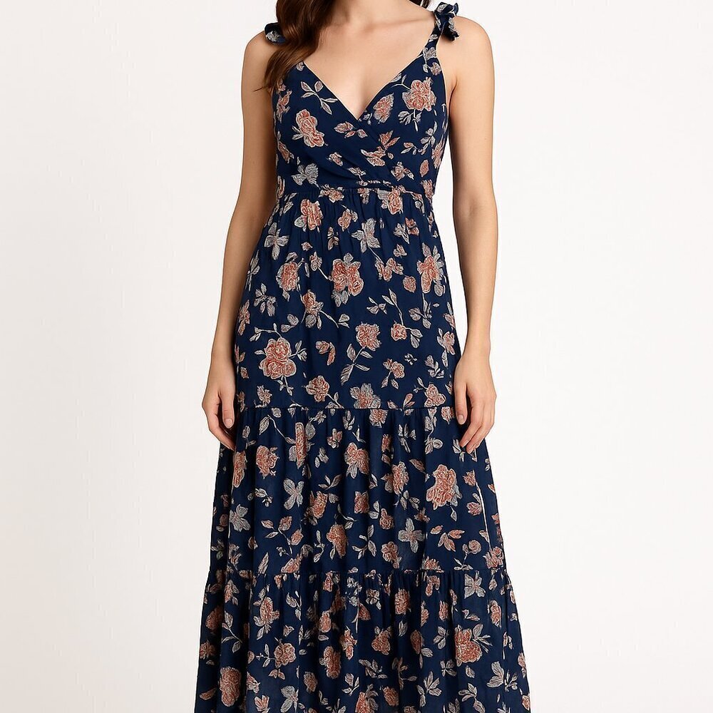 Sachin and Babi New Dalia Tiered Floral Chiffon Midi Dress Size 4